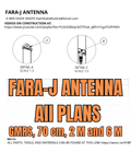 All 4 Fara-J™ Antenna Plans GMRS, 70cm, 2M, and 6M