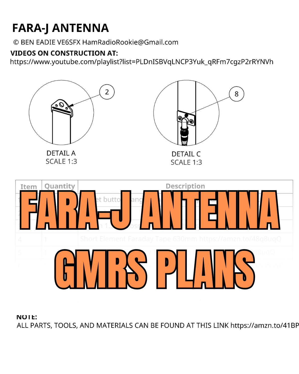 GMRS Fara-J™ Antenna Plans